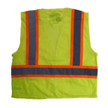 Load image into Gallery viewer, Radians SV225-2ZGM - Safety Green ANSI Class 2 Safety Vest | Back View Flat