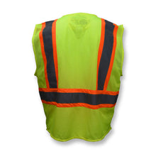 Load image into Gallery viewer, Radians SV225-2ZGM - Safety Green ANSI Class 2 Safety Vest | Back View