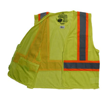 Load image into Gallery viewer, Radians SV225-2ZGM - Safety Green ANSI Class 2 Safety Vest | Front View Open