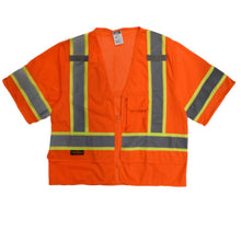 Load image into Gallery viewer, Radians SV272-3 – Safety Orange Surveyor Safety Vest | Front Flat View