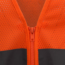 Load image into Gallery viewer, Radians SV2ZOM - Safety Orange ANSI Class 2 Safety Vests | Zipper View