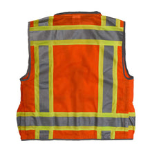 Load image into Gallery viewer, Radians SV55-2ZOD - Safety Orange Surveyor Safety Vest | Back Flat View