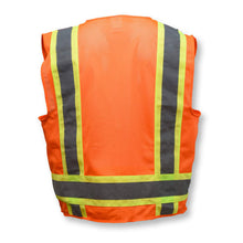Load image into Gallery viewer, Radians SV6OM - Safety Orange Surveyor Safety Vest | Back View