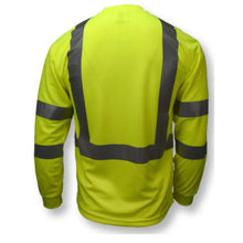Load image into Gallery viewer, Radians ST21-3PGS - Safety Green Hi-Viz Long Sleeve Shirt | Back View