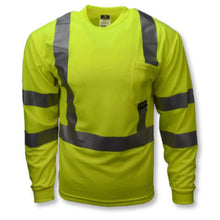 Load image into Gallery viewer, Radians ST21-3PGS - Safety Green Hi-Viz Long Sleeve Shirt | Front View