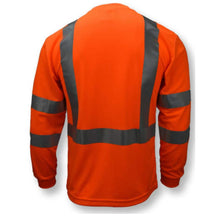 Load image into Gallery viewer, Radians ST21-3POS - Safety Orange Hi-Viz Long Sleeve Shirt | Back View