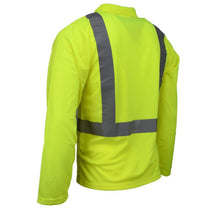Load image into Gallery viewer, Radians ST22-2PGS - Safety Green Hi-Viz Polo Shirt | Back Left View