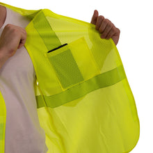 Load image into Gallery viewer, Tingley V70522 - Safety Green Breakaway Safety Vests | Inside Pocket Left View