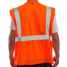 Load image into Gallery viewer, Tingley V70629 - Safety Orange ANSI Class 2 Safety Vest | Back View