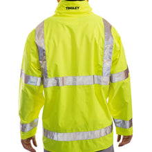 Load image into Gallery viewer, Tingley J23122 - Safety Green Hi-Viz Rain Jacket | Back View