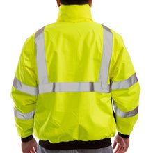 Load image into Gallery viewer, Tingley J26002 - Safety Green Hi-Viz Bomber Jackets | Back View