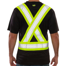Load image into Gallery viewer, Tingley S74023C - Black Hi-Viz Short Sleeve Shirt | Back View