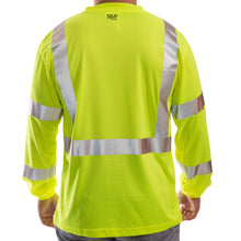 Load image into Gallery viewer, Tingley S75522 - Safety Green Hi-Viz Long Sleeve Shirt | Back View