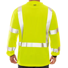 Load image into Gallery viewer, Tingley S75622 - Safety Green Hi-Viz Long Sleeve Shirt | Back View