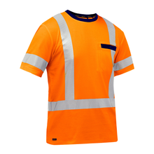 Load image into Gallery viewer, Bisley 313M1118H - Safety Orange  ANSI Type R Class 3 Short Sleeve T-Shirt | Front View
