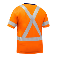 Load image into Gallery viewer, Bisley 313M1118X Safety Orange X-Back Short Sleeve Shirt | Back View
