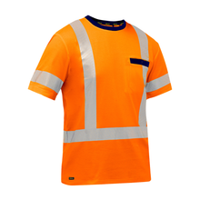 Load image into Gallery viewer, Bisley 313M1118X Safety Orange X-Back Short Sleeve Shirt | Front View
