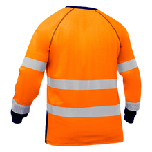 Load image into Gallery viewer, Bisley 313M6118T - Safety Orange Hi-Viz Long Sleeve Shirt | Back View
