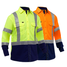 Load image into Gallery viewer, Bisley 313M6491H Long Sleeve Work Shirt with X-Airflow™ and Navy Bottom | Main View
