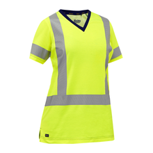 Load image into Gallery viewer, Bisley 313W1118H Safety Green Women's Short Sleeve T-Shirt | Front View
