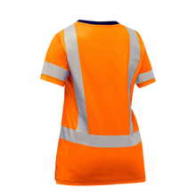 Load image into Gallery viewer, Bisley 313W1118H Safety Orange Women's Short Sleeve T-Shirt | Back View
