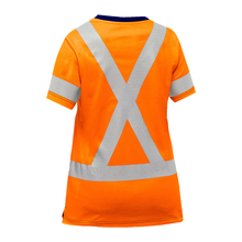 Load image into Gallery viewer, Bisley 313W1118X Safety Orange Women's X-Back Short Sleeve Shirt | Back View

