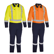 Load image into Gallery viewer, Bisley 314M6369H ANSI Type R Class 2 Vented Coverall with Navy Bottom - Industrial Wash Durable | Main View
