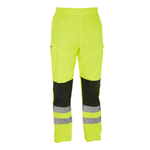Load image into Gallery viewer, Bisley 318U6373T Safety Green ANSI 107 Class E Hi Vis Waterproof Pants | Front View
