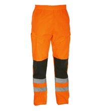Load image into Gallery viewer, Bisley 318U6373T Safety Orange ANSI 107 Class E Hi Vis Waterproof Pants | Front View
