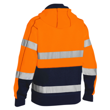 Load image into Gallery viewer, Bisley ANSI 323M6988T Safety Orange Type R Class 3 Full Zip Hooded Sweatshirt with Sherpa Lining | Back View

