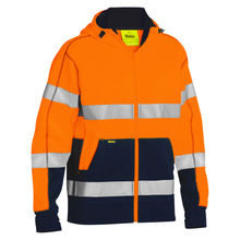 Load image into Gallery viewer, Bisley ANSI 323M6988T Safety Orange Type R Class 3 Full Zip Hooded Sweatshirt with Sherpa Lining |  Front View
