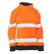 Load image into Gallery viewer, Bisley 323W6818T Safety Orange ANSI Type R Class 2 Women's Contoured Fleece Pullover Sweatshirt | Front View
