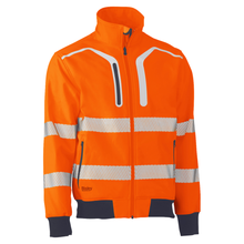 Load image into Gallery viewer, Bisley 333M6979T Safety Orange ANSI Type R Class 3 Soft Shell Jacket | Front View
