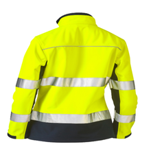 Load image into Gallery viewer, Bisley 333W6059T Safety Green ANSI Type R Class 2 Women's Contoured Softshell Jacket | Back View
