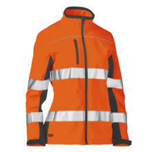 Load image into Gallery viewer, Bisley 333W6059T Safety Orange ANSI Type R Class 2 Women's Contoured Softshell Jacket | Front View
