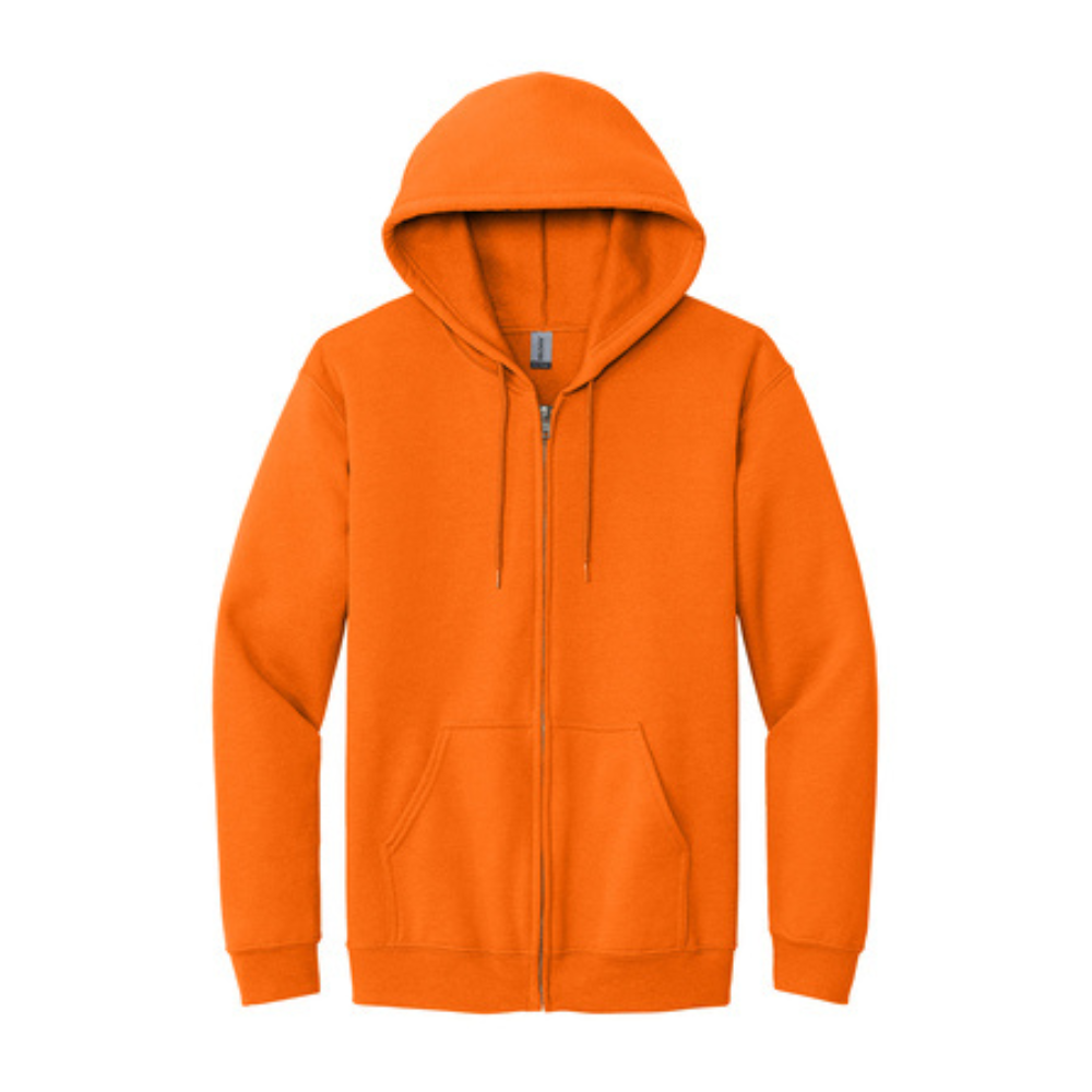 Gildan Full Zip High Visibility Hooded Sweatshirt 18600 Hi Viz