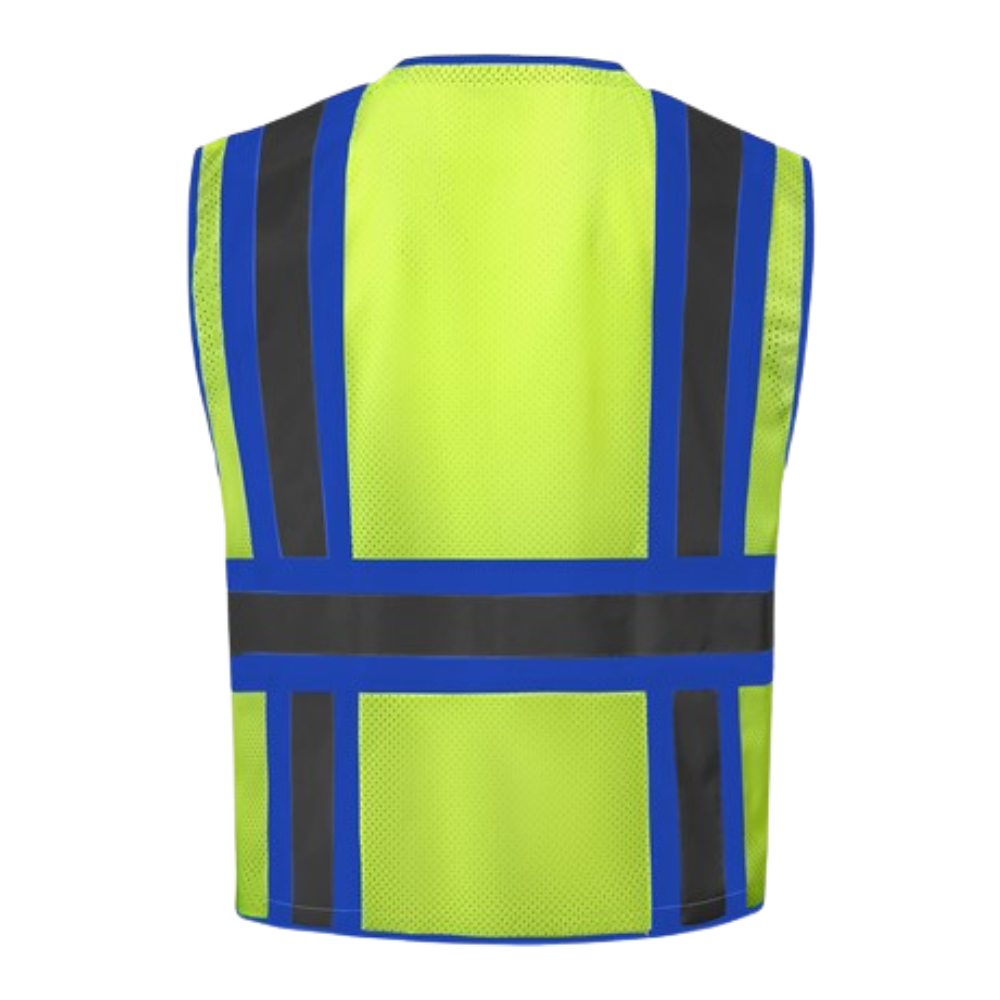 GSS 1523 Class 2 Safety Vest with Blue Trim | Hi-Viz.com