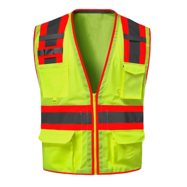 GSS 1524 Class 2 Safety Vest with Red Trim | Hi-Viz.com