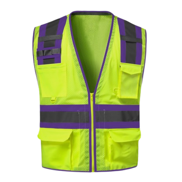 GSS 1527 Class 2 Safety Vest with Purple Trim | Hi-Viz.com
