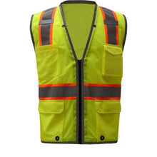 Load image into Gallery viewer, GSS 1701 – Safety Green Surveyor Safety Vest | Front View 
