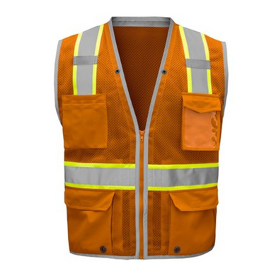 GSS 1721 - Brown ANSI Class 2 Safety Vest | Front View