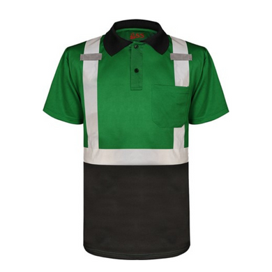 GSS 5026 - Forest Green Hi-Viz Polo Shirt | Front View