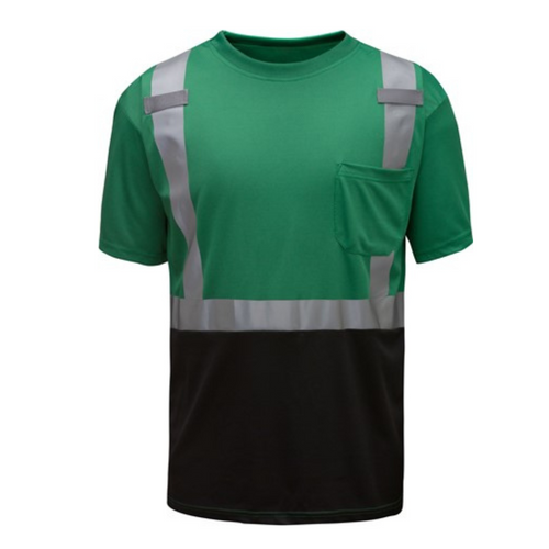 GSS 5122 - Forest Green Hi-Viz Short Sleeve Shirt | Front View