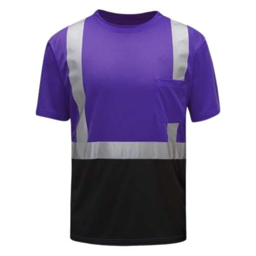 GSS 5127 - Purple Hi-Viz Short Sleeve Shirt | Front View