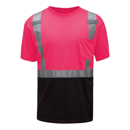 GSS 5129 - Pink Hi-Viz Short Sleeve Shirt | Front View