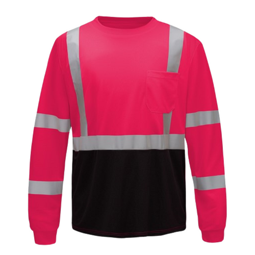 GSS 5139 - Pink Hi-Viz Long Sleeve Shirt | Front View