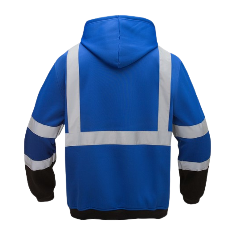 トップス thehighlights bigLStee GSS 7023 Blue High Vis Zip Up Sweatshirt | Hi-Viz.com