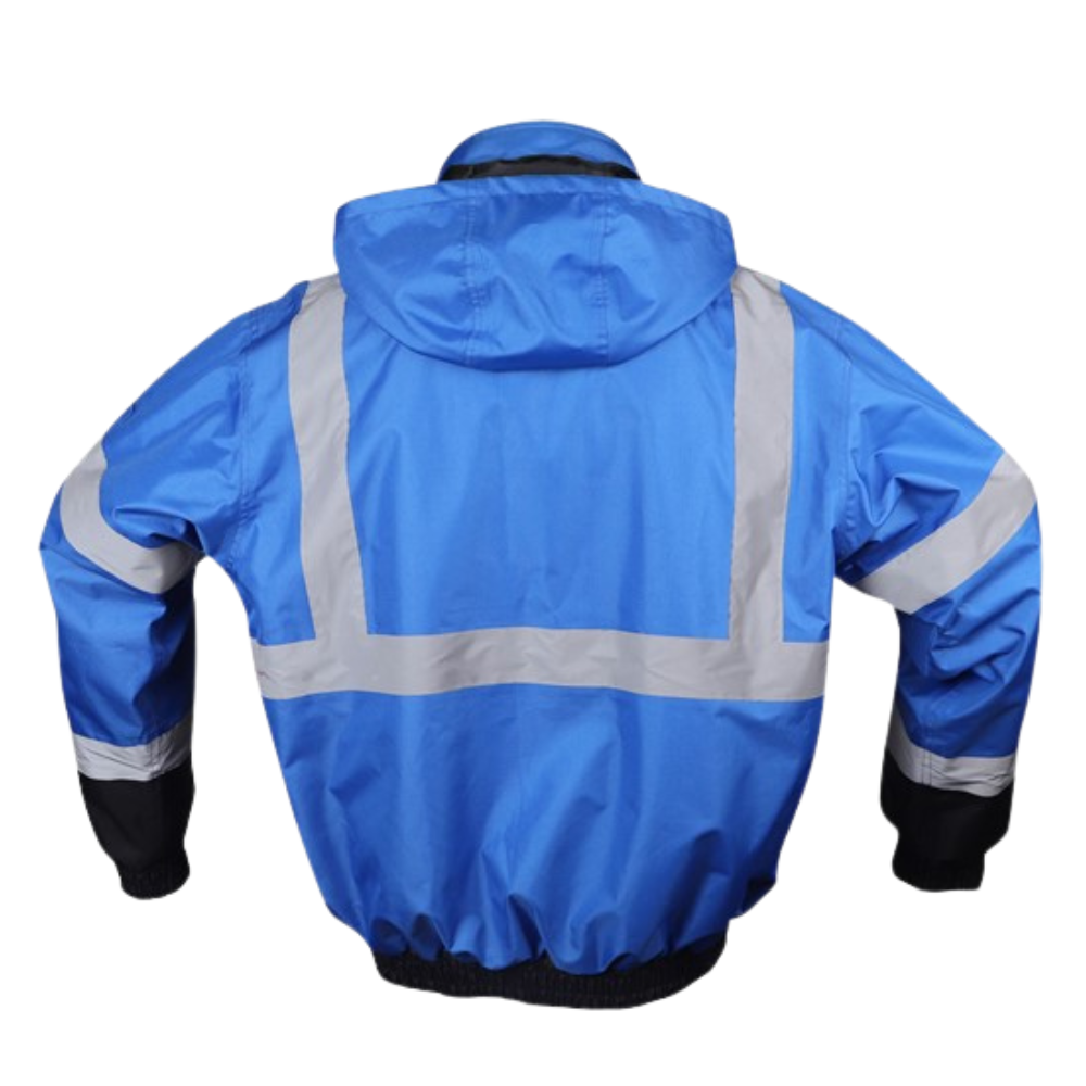 GSS 8013 Blue Reflective Bomber Jacket | Hi-Viz.com