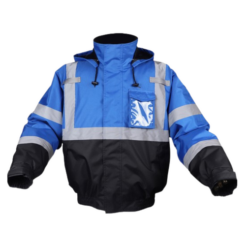 GSS 8013 - Blue Hi-Viz Bomber Jacket | Front View