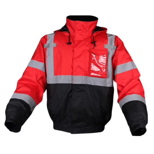 GSS 8014 - Red Hi-Viz Bomber Jacket | Front View